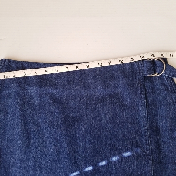 Madewell | Denim Raw Hem‎ Mini Wrap Skirt 8 - Picture 8 of 11